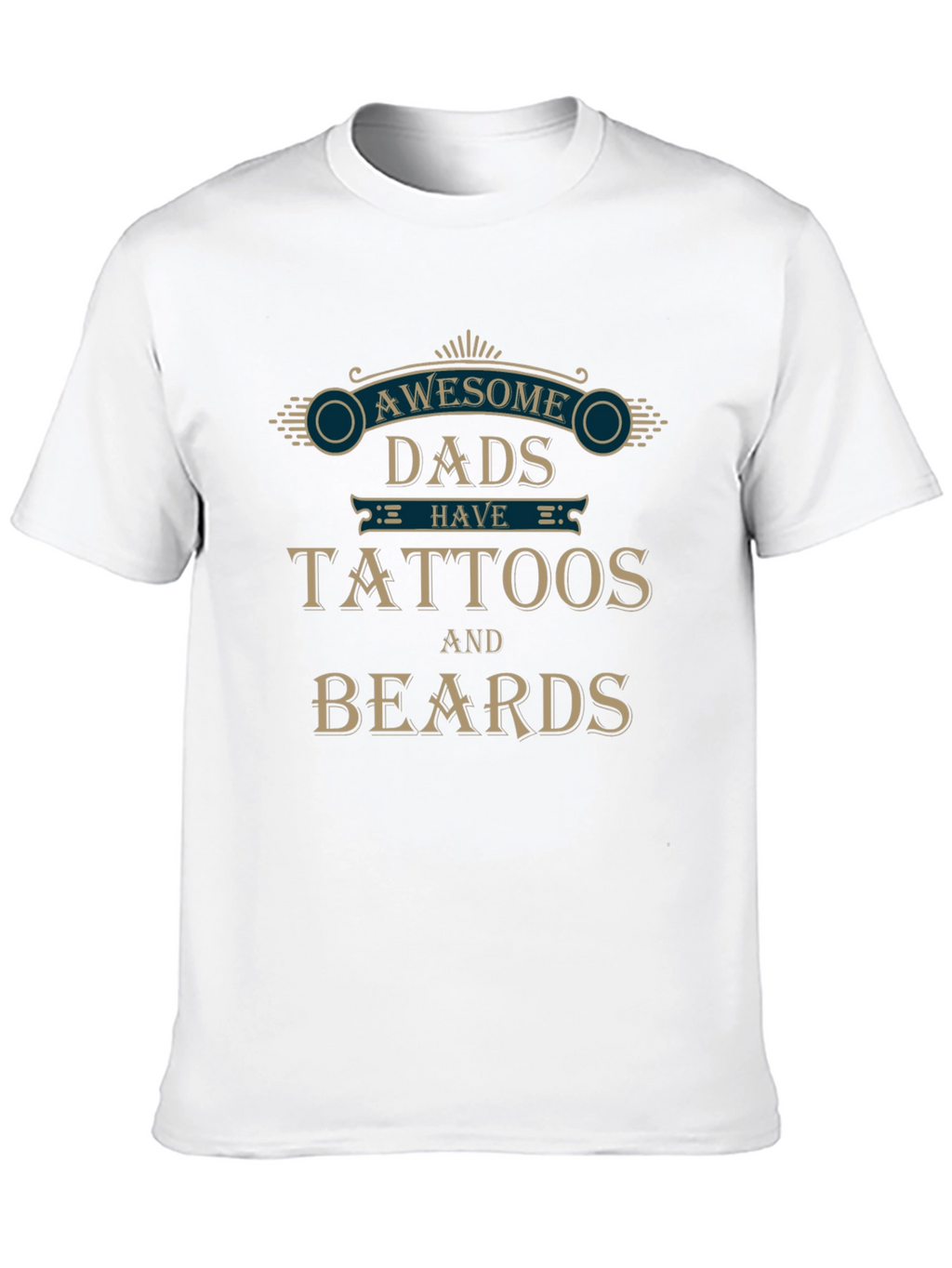 Awesome Dads Tattoos & Beards Graphic T-Shirt