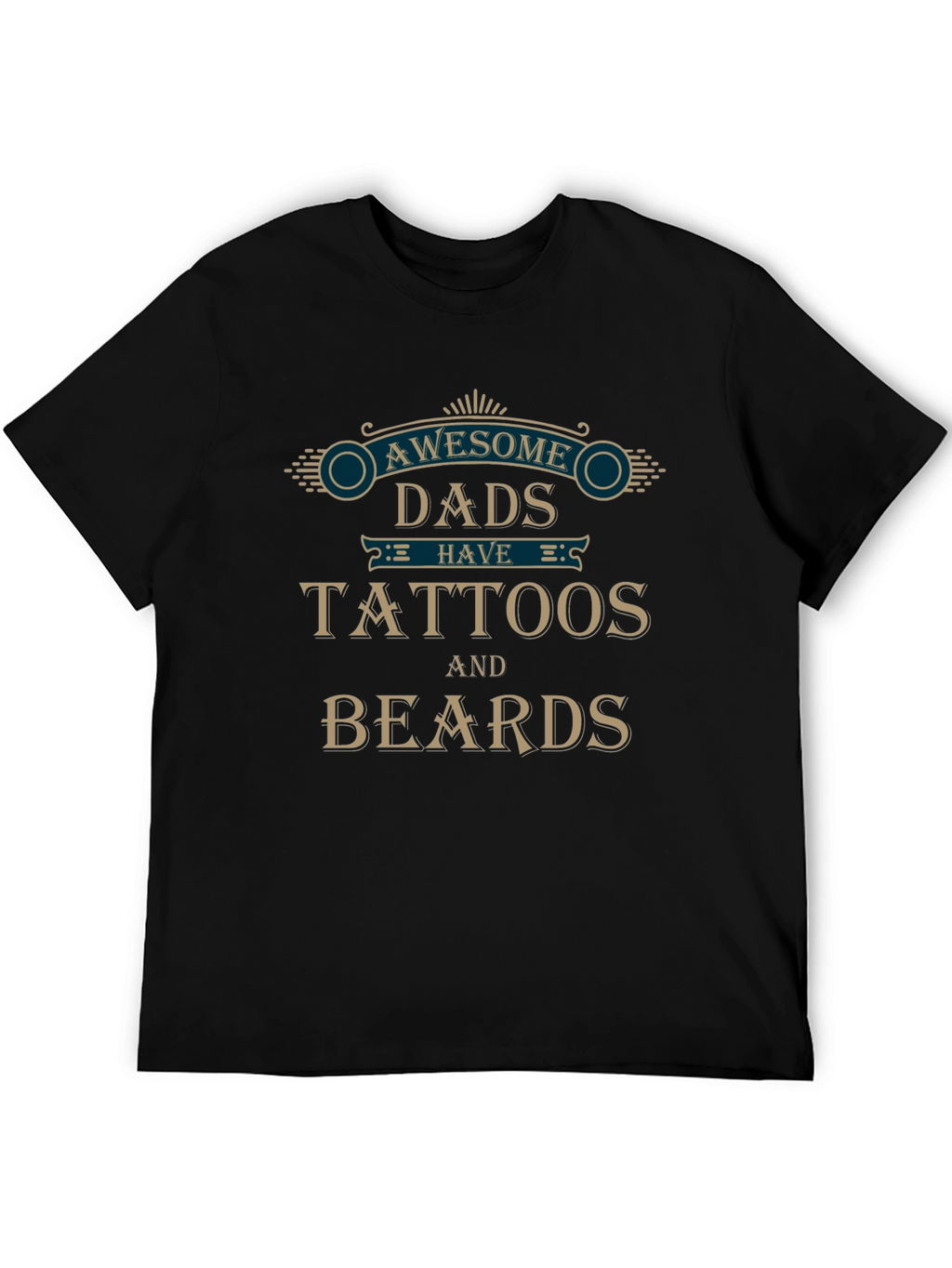 Awesome Dads Tattoos & Beards Graphic T-Shirt