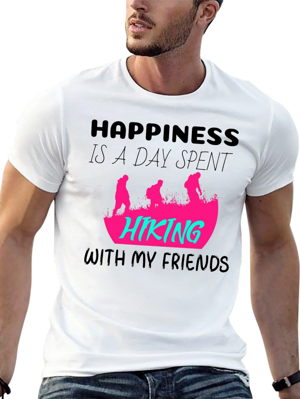 Happiness Hiking Friends Graphic Tee