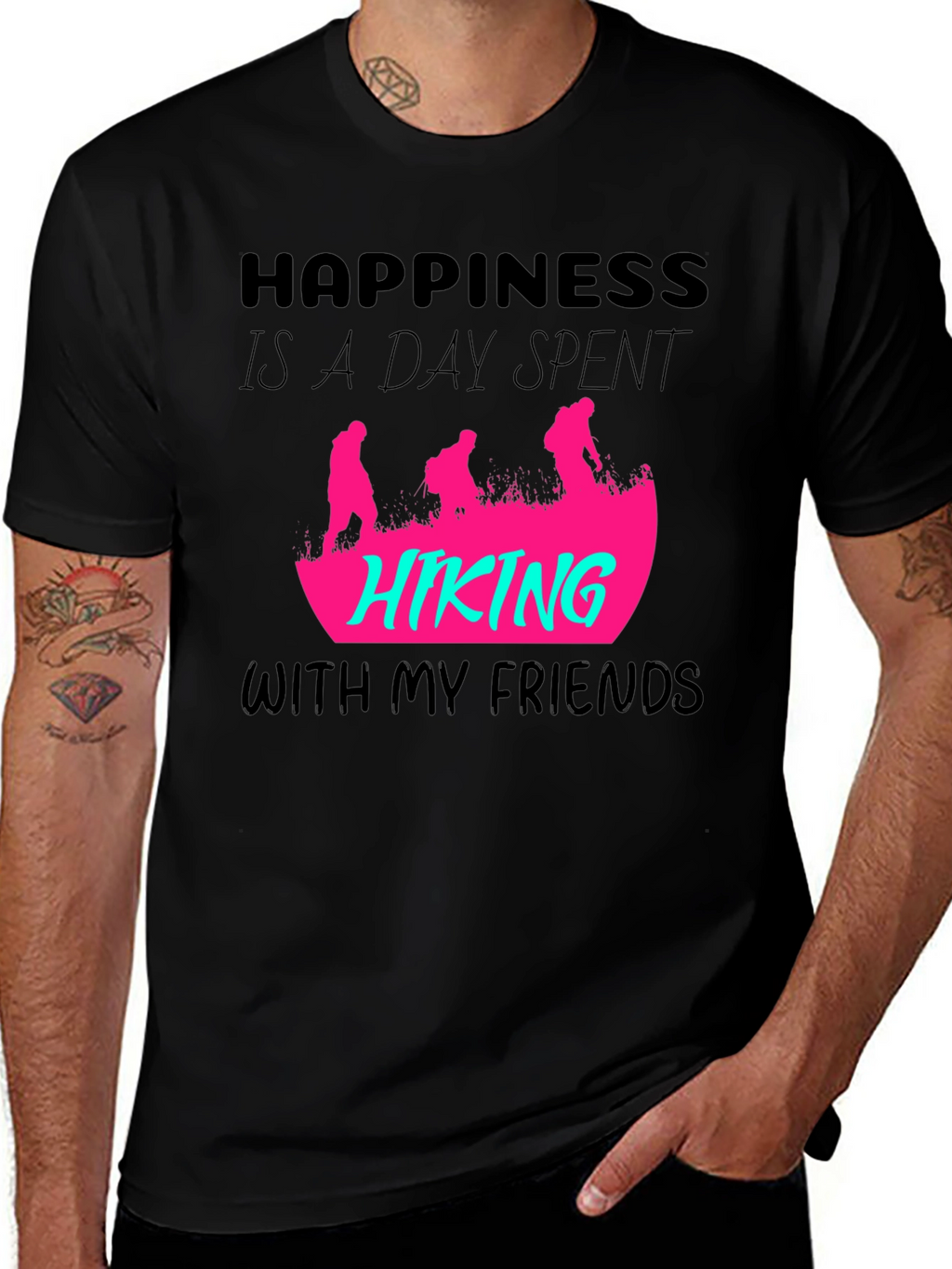 Happiness Hiking Friends Graphic Tee