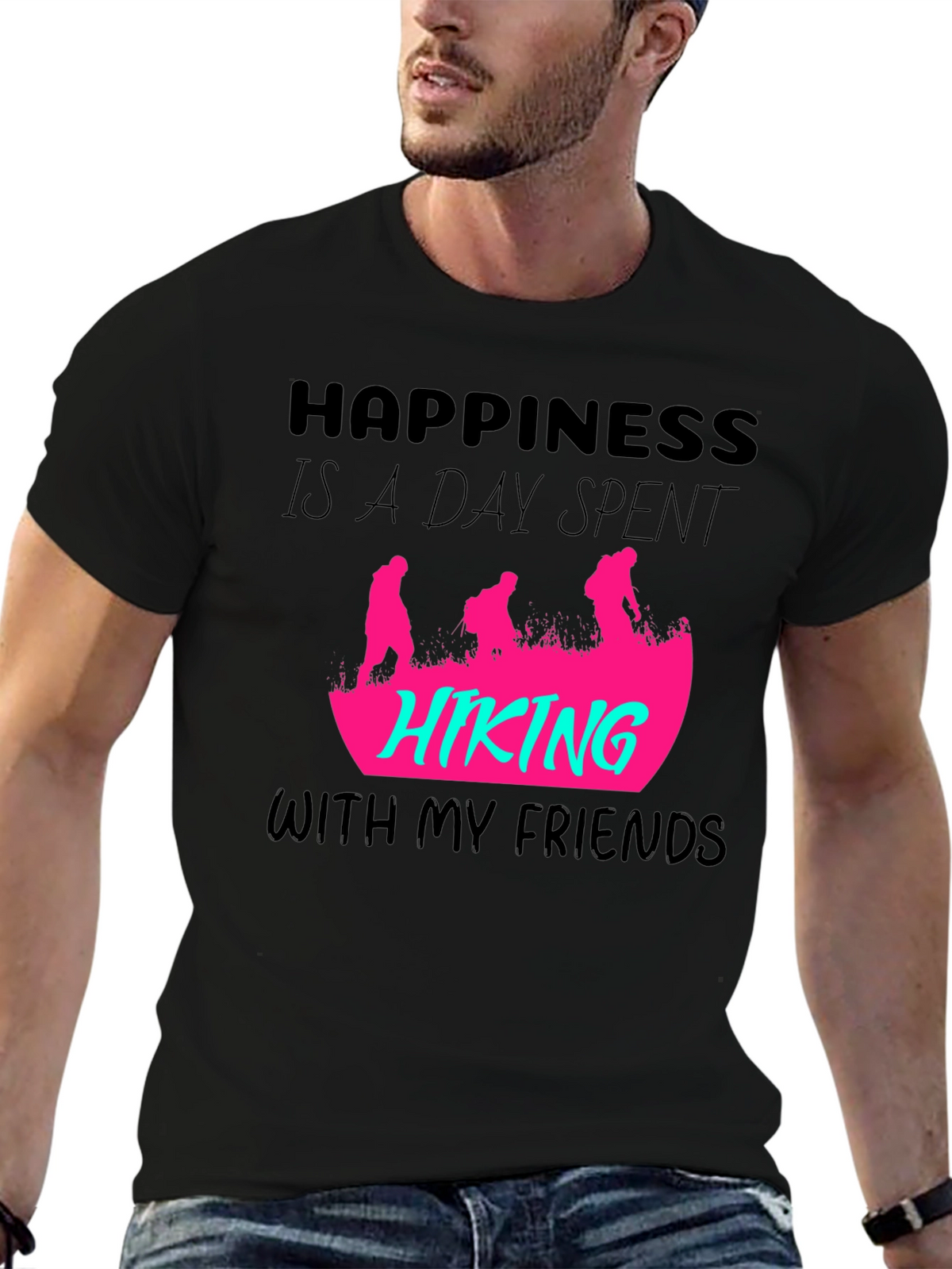 Happiness Hiking Friends Graphic Tee