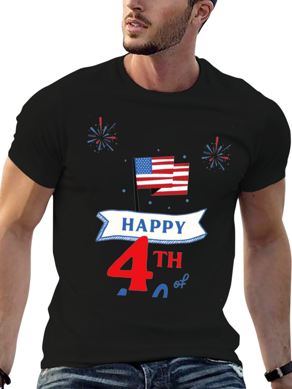 Happy 4th of July Patriotic USA Flag T-Shirt