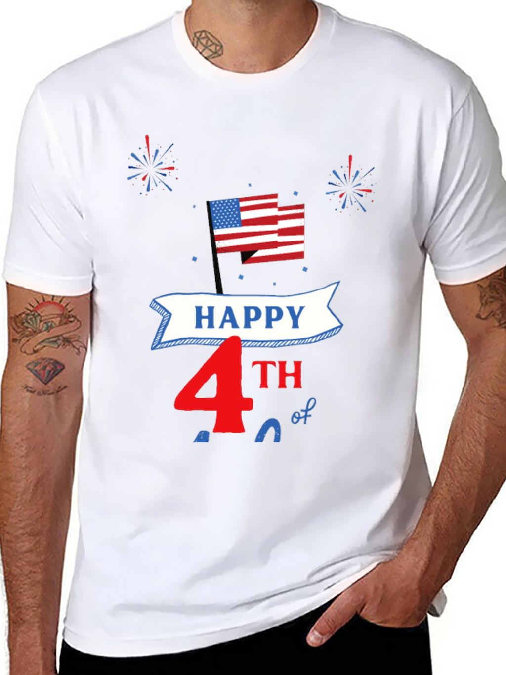 Happy 4th of July Patriotic USA Flag T-Shirt