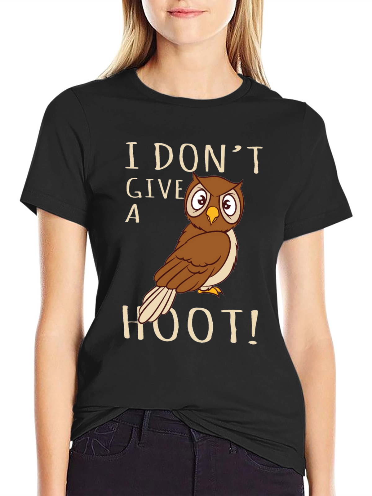 I Dont Give A Hoot Owl Graphic T-Shirt