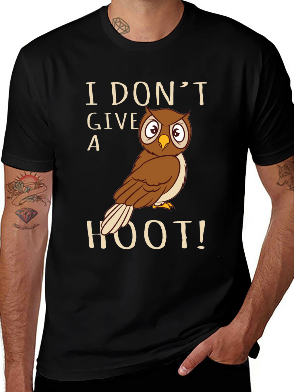 I Dont Give A Hoot Owl Graphic T-Shirt