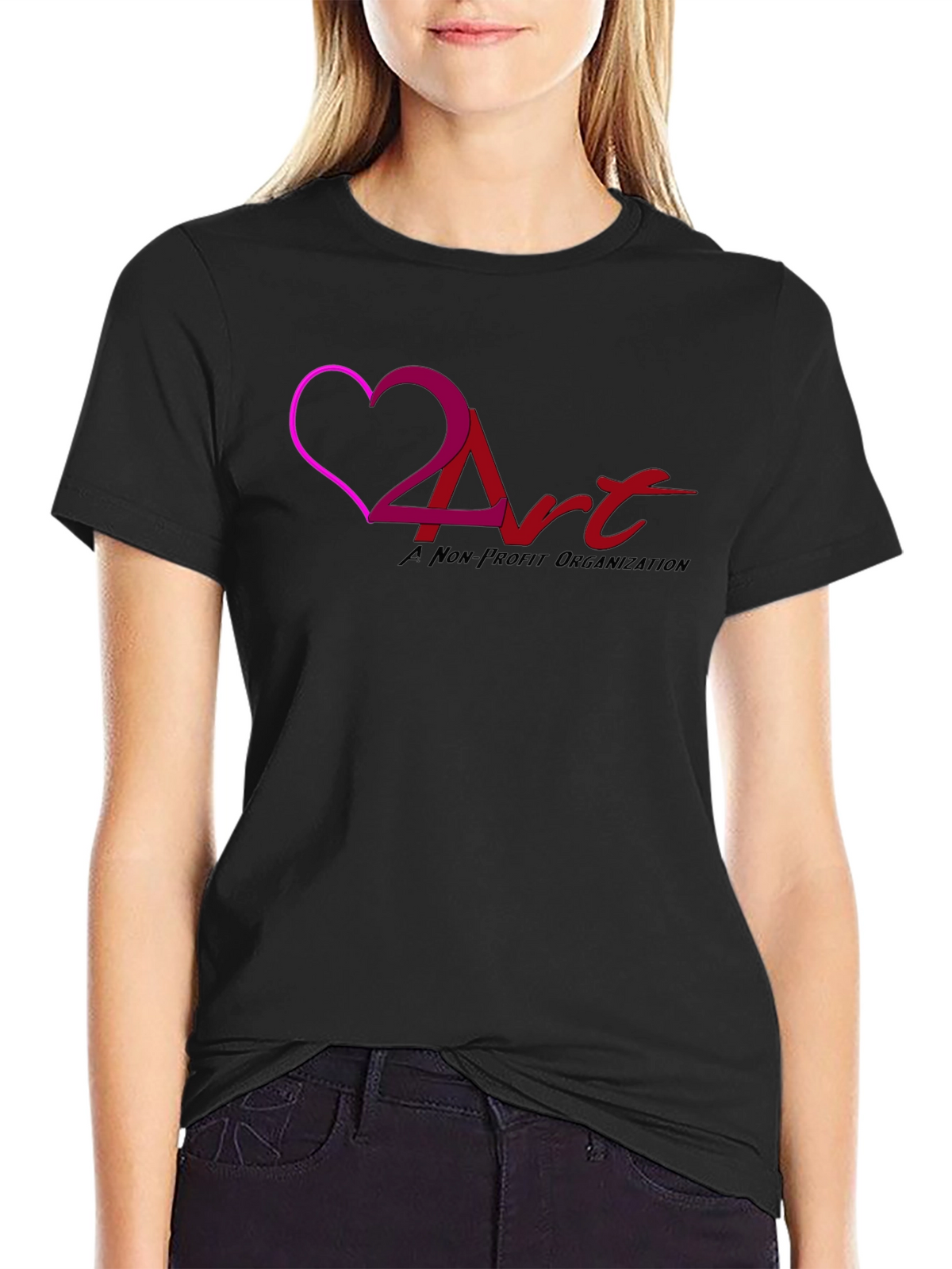 Love 2 Art Nonprofit Black T-Shirt