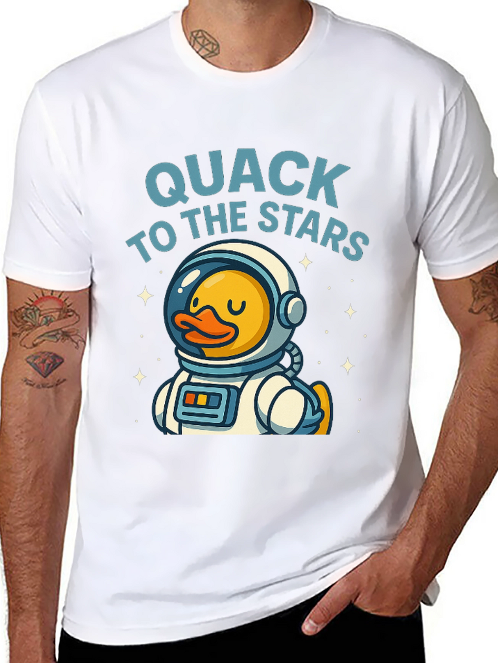 Quack to the Stars T-Shirt - Astronaut Duck Tee