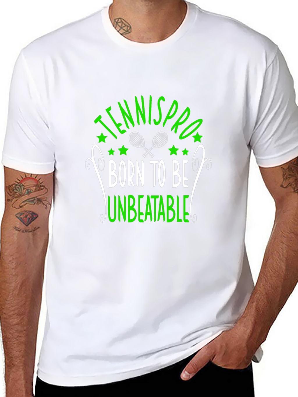 TennisPro Unbeatable Graphic T-Shirt - Black