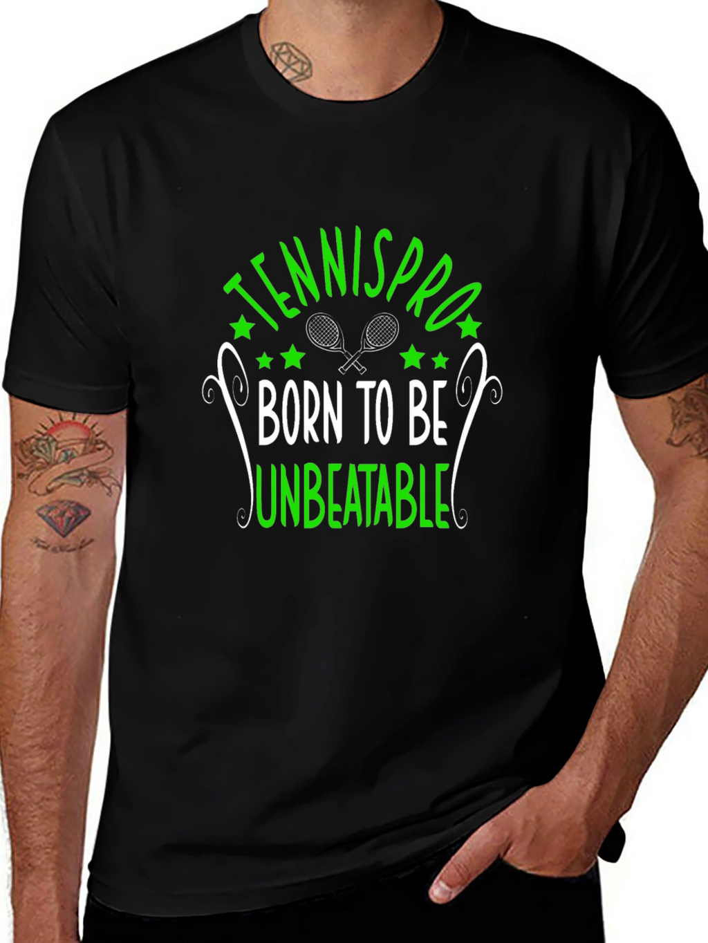 TennisPro Unbeatable Graphic T-Shirt - Black
