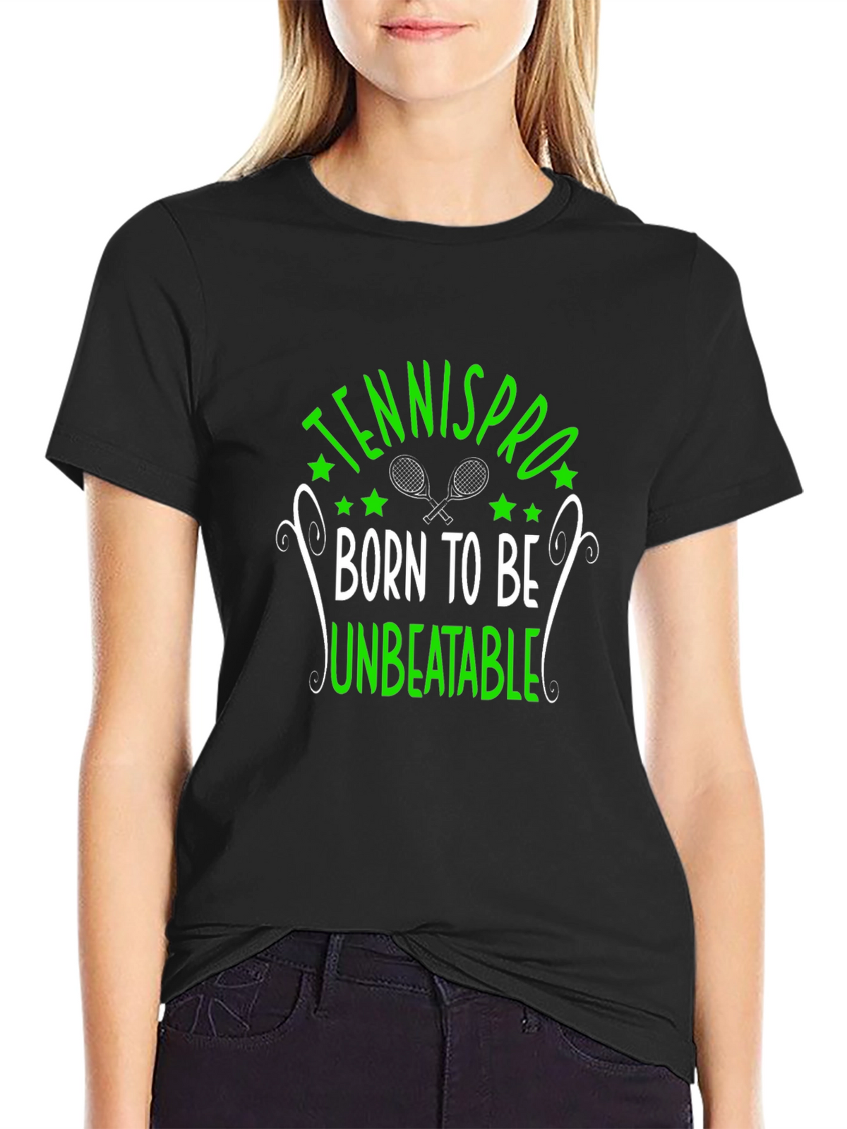 TennisPro Unbeatable Graphic T-Shirt - Black