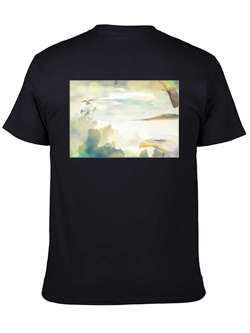Eagle Sky Print Black T-Shirt