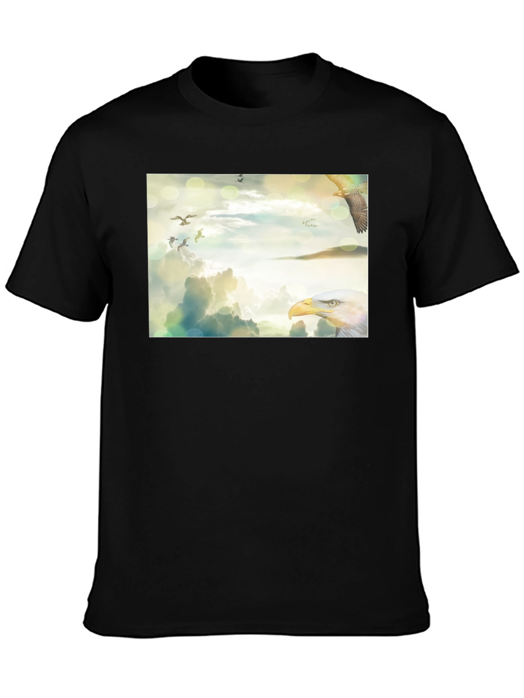 Eagle Sky Print Black T-Shirt