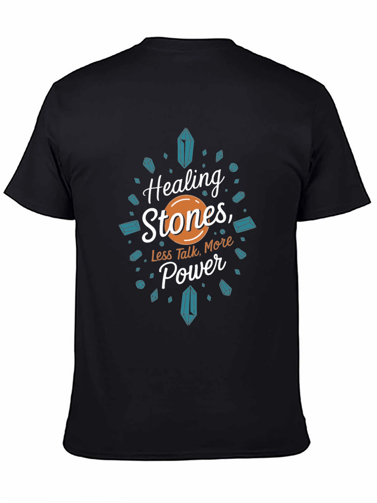 Healing Stones Power Tee - Black Graphic T-Shirt