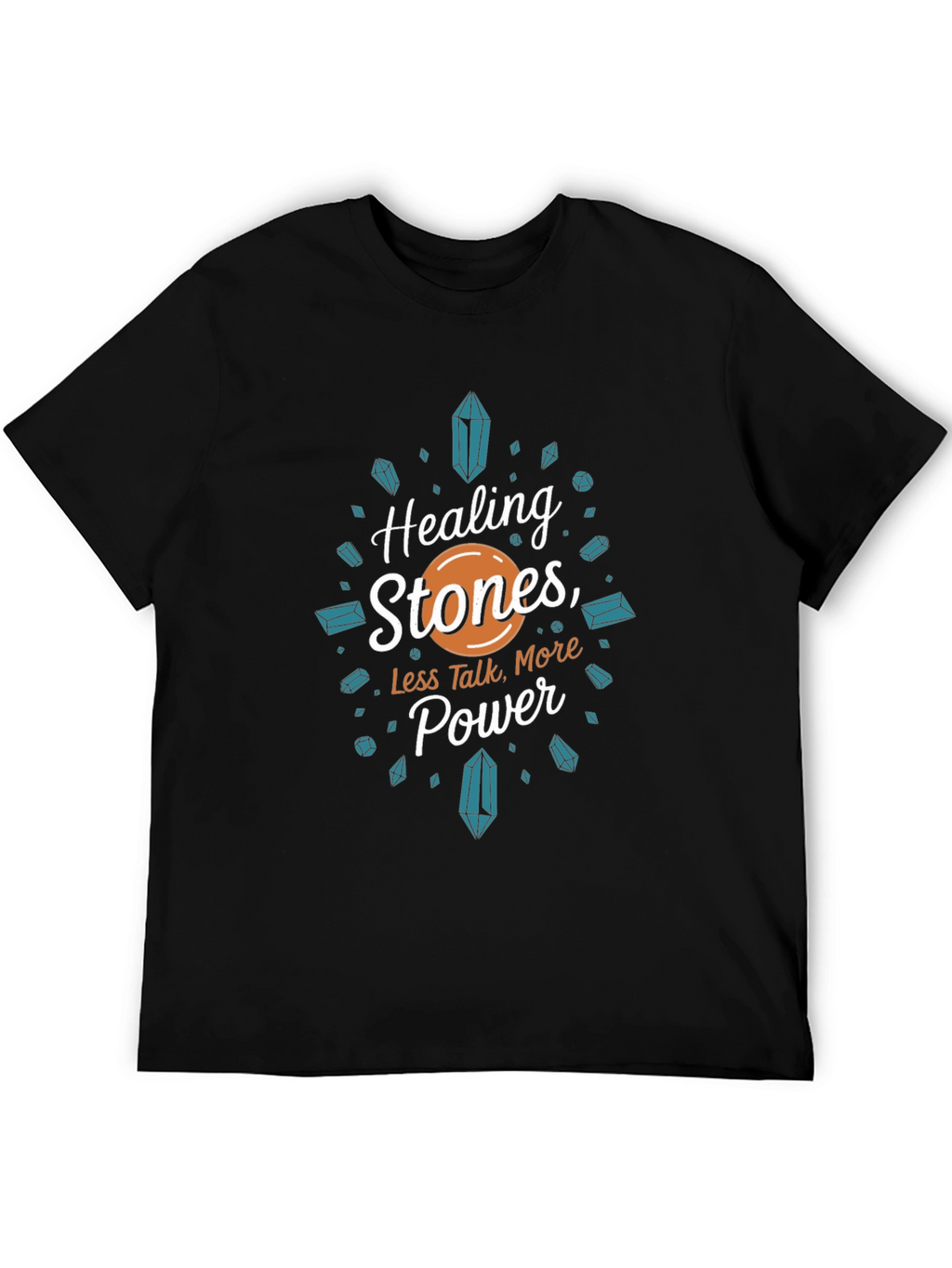 Healing Stones Power Tee - Black Graphic T-Shirt