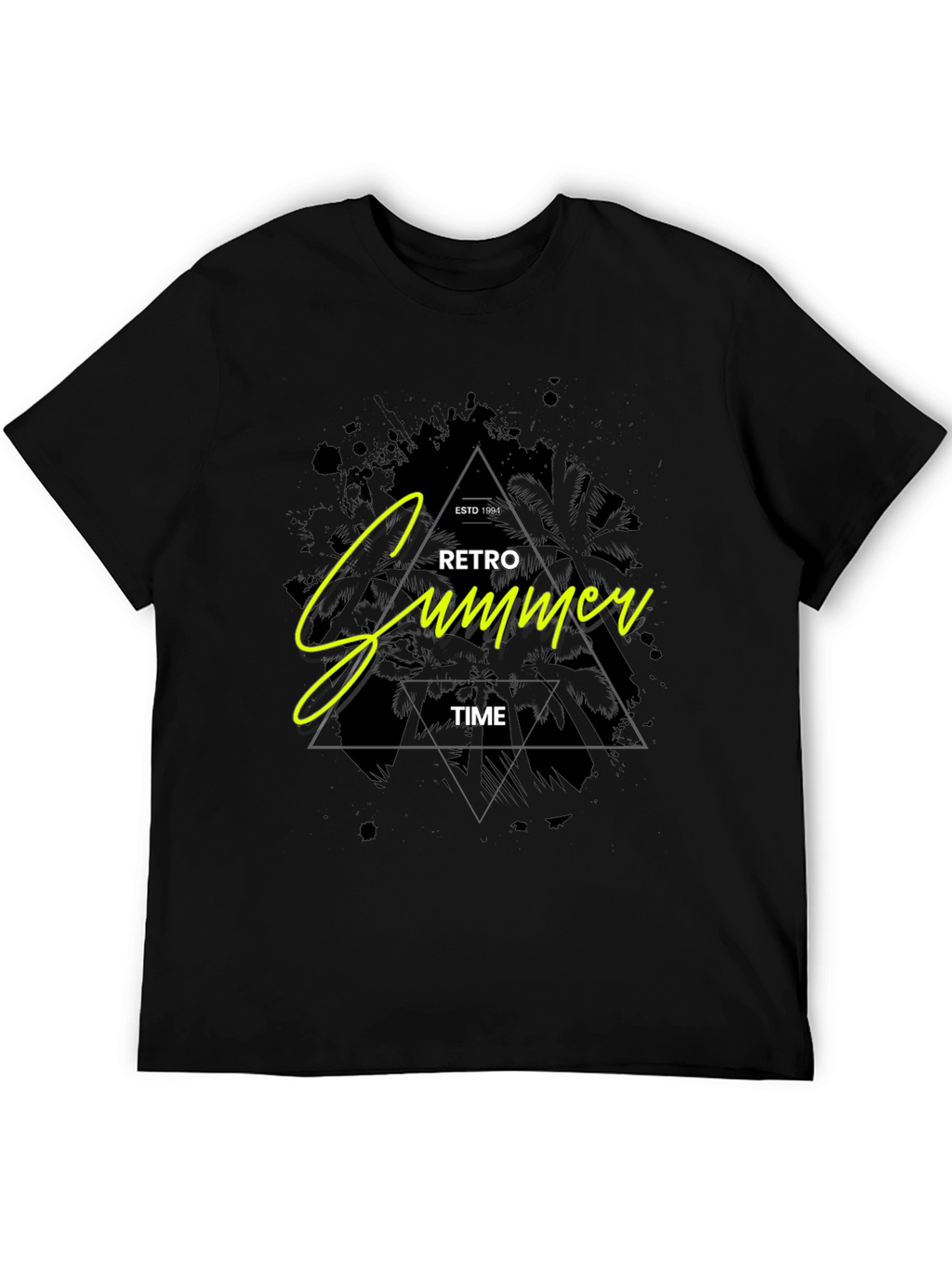 Retro Summer Time Black Graphic Tee