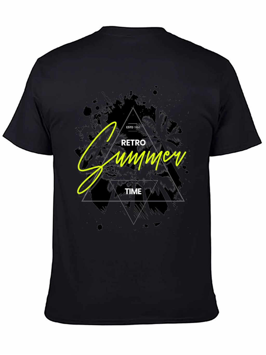 Retro Summer Time Black Graphic Tee