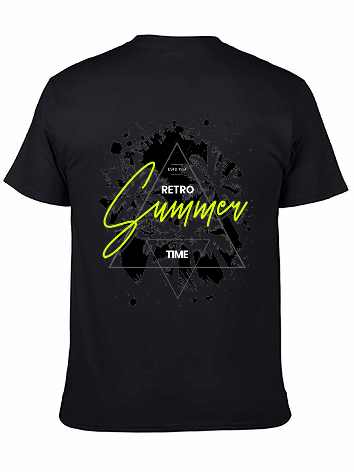 Retro Summer Time Black Graphic Tee