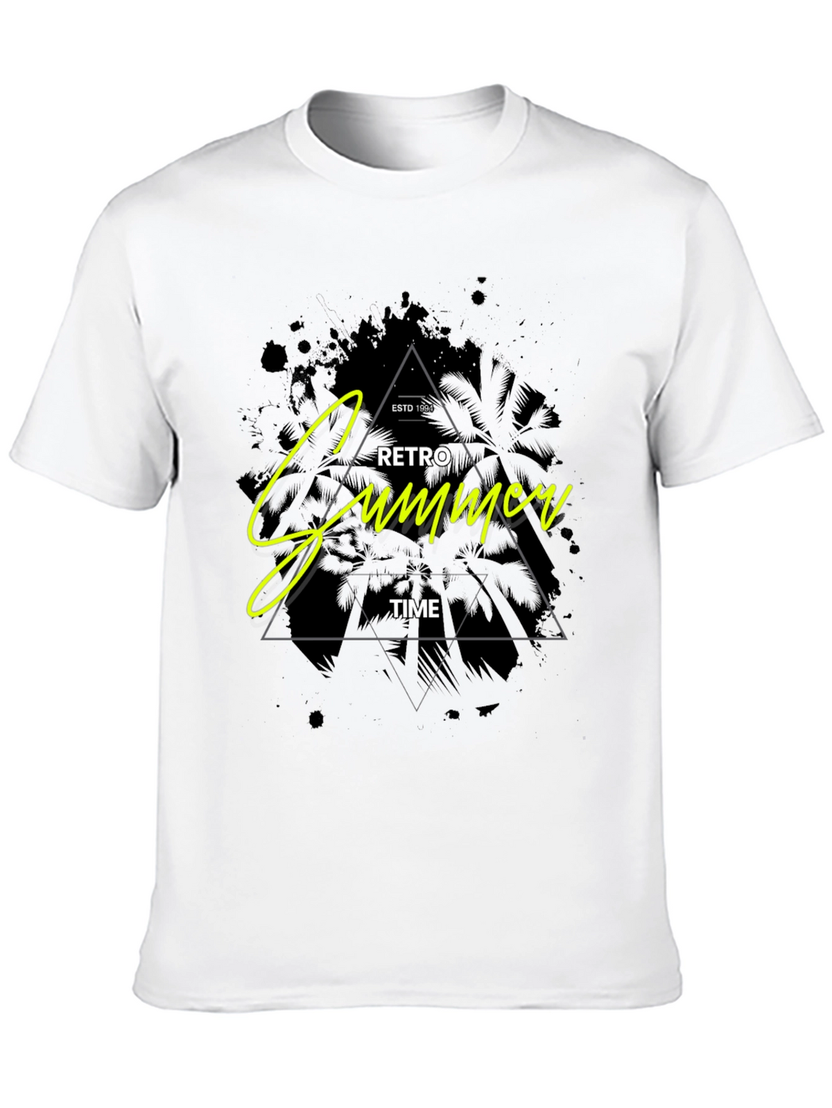 Retro Summer Time Black Graphic Tee
