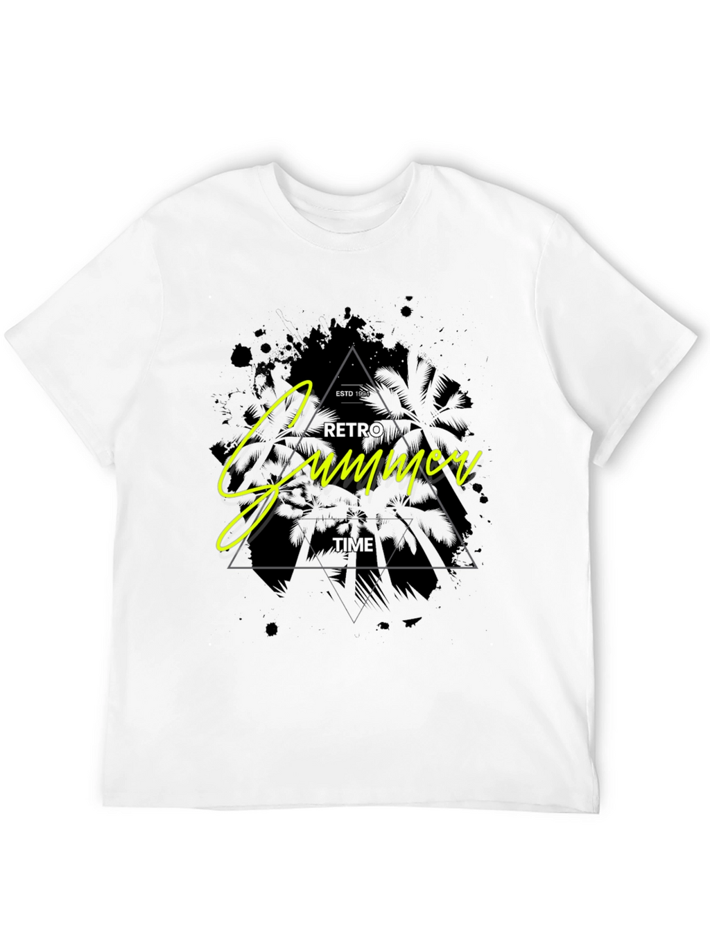 Retro Summer Time Black Graphic Tee