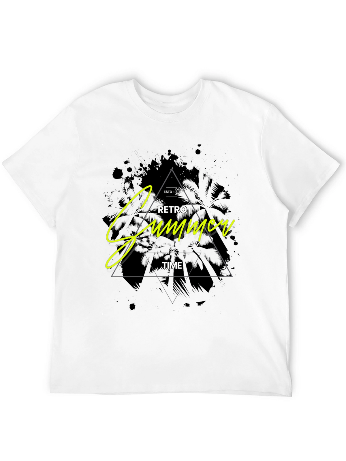 Retro Summer Time Black Graphic Tee