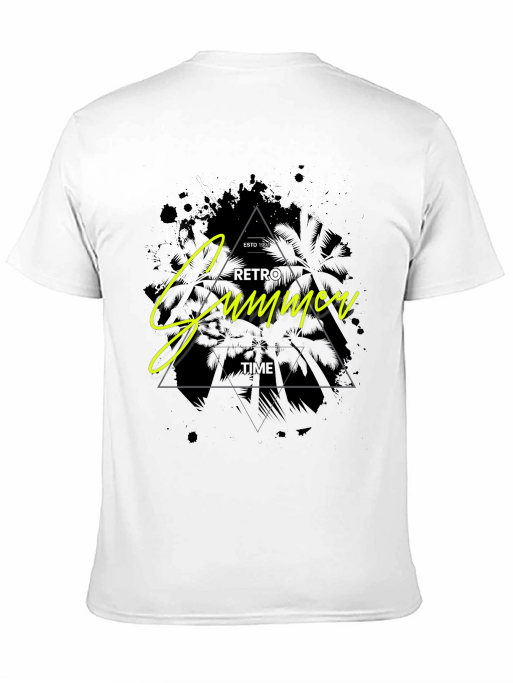 Retro Summer Time Black Graphic Tee