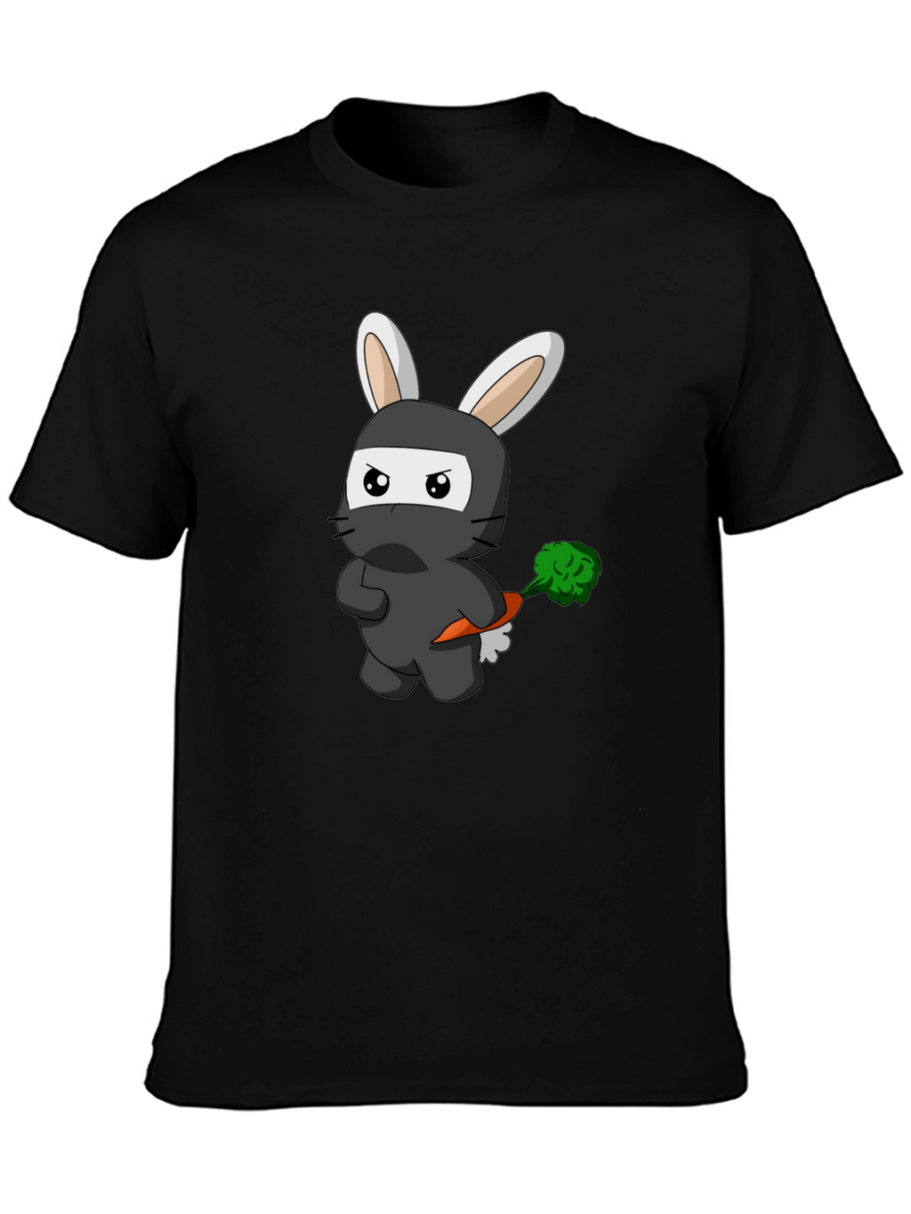 Ninja Rabbit Graphic T-Shirt - Black Cotton Tee