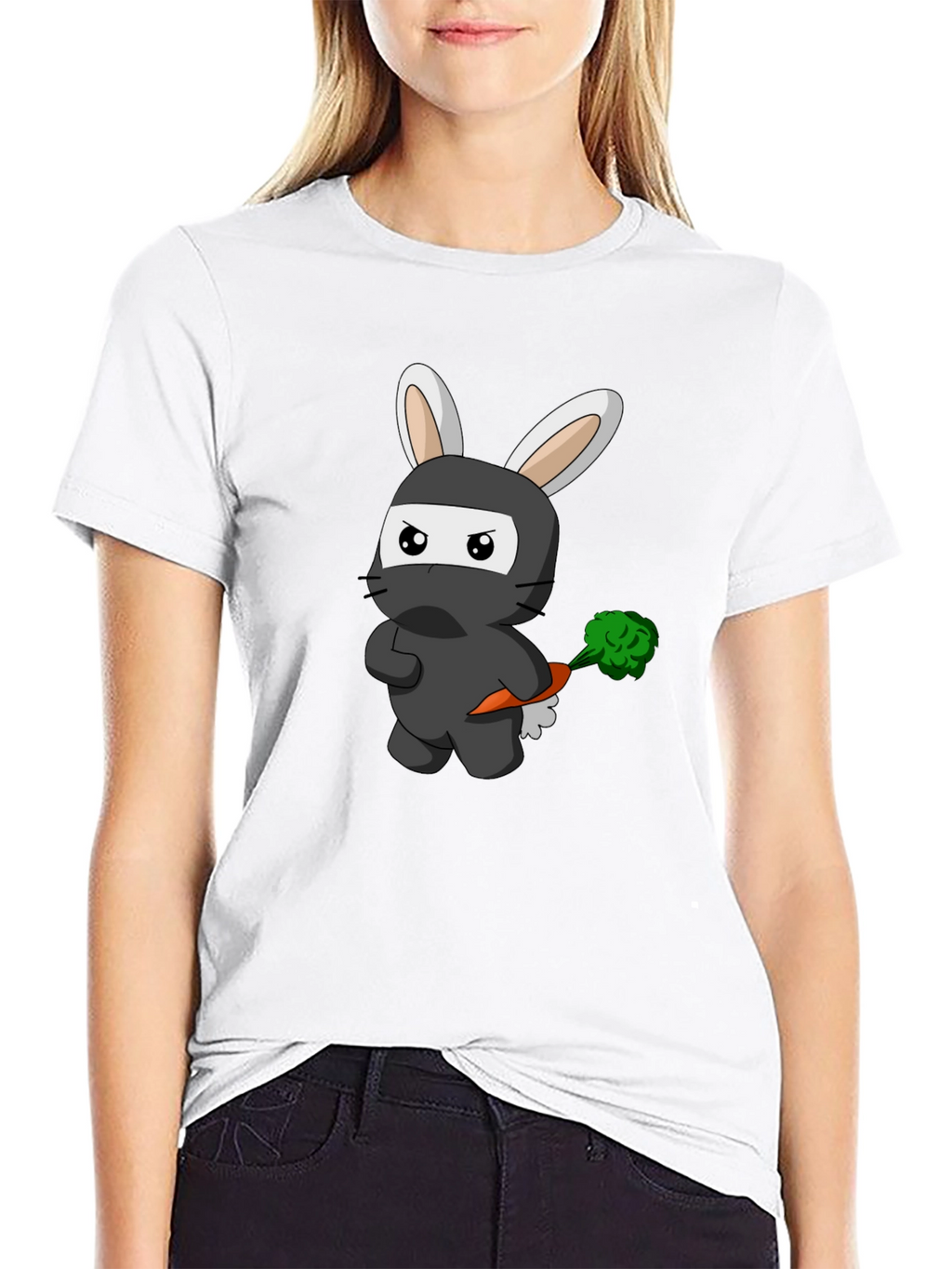 Ninja Rabbit Graphic T-Shirt - Black Cotton Tee