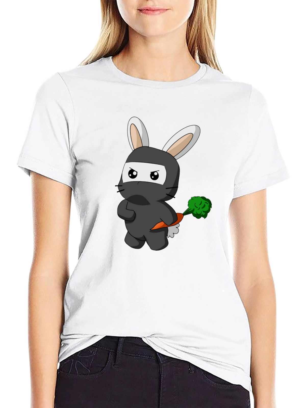 Ninja Rabbit Graphic T-Shirt - Black Cotton Tee