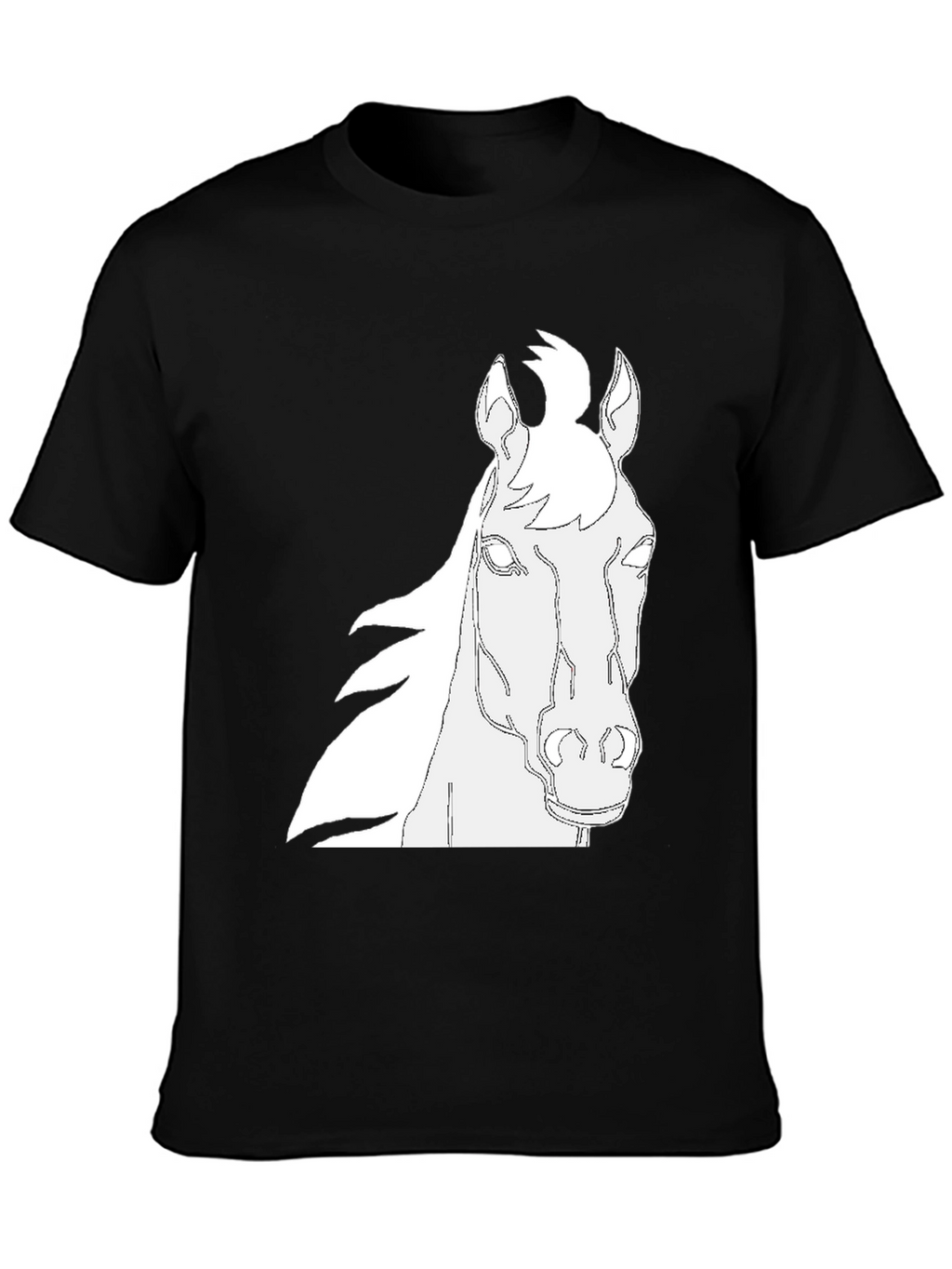 Horse Outline Graphic Black T-Shirt