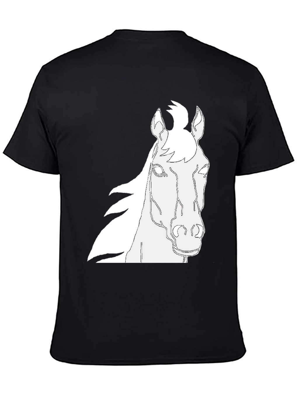 Horse Outline Graphic Black T-Shirt