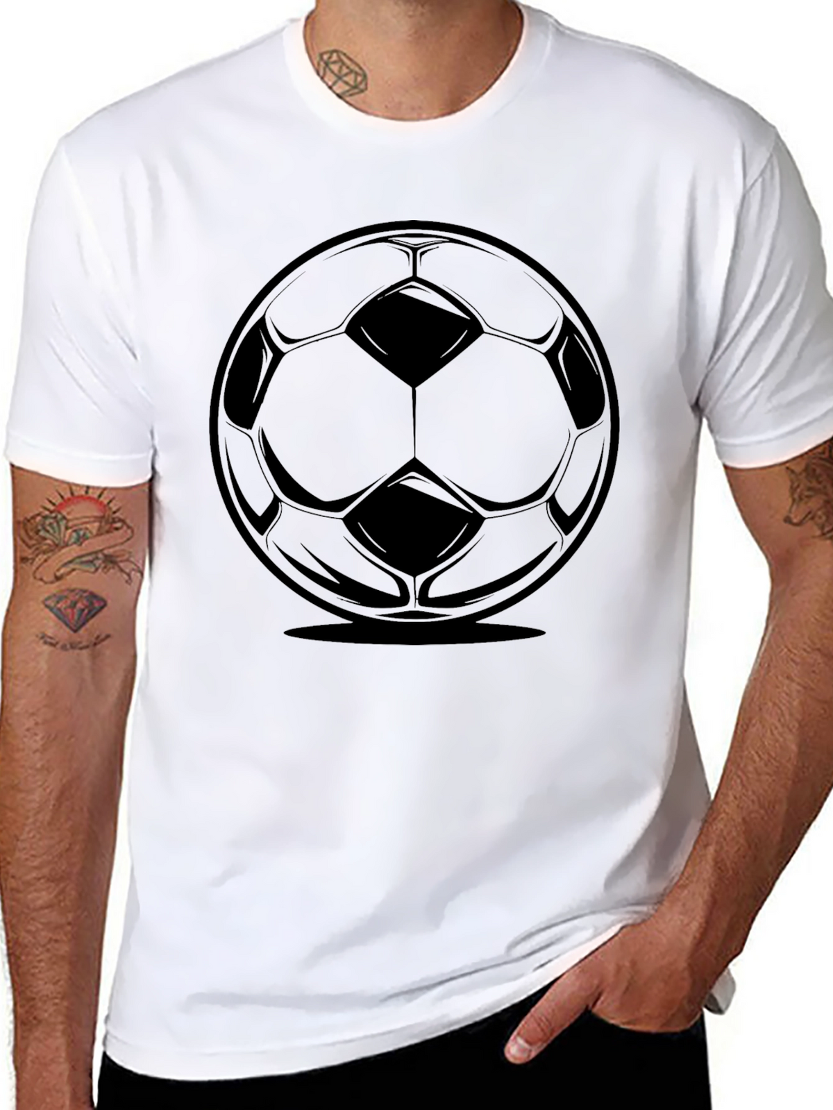 Black Soccer Ball Graphic Tee - Stylish Sportswear