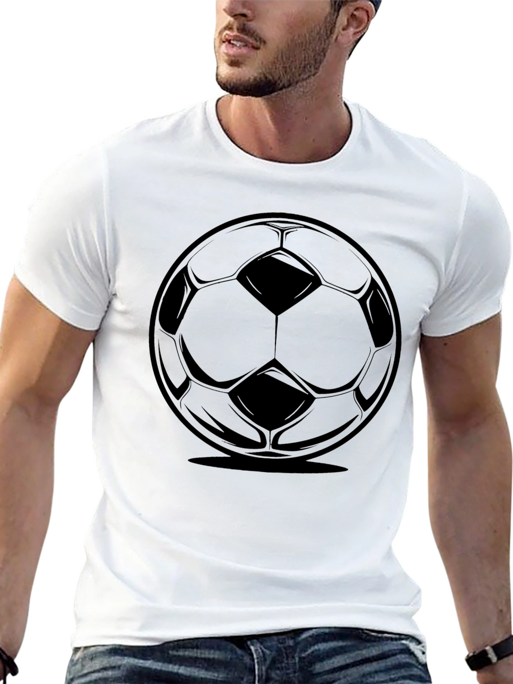 Black Soccer Ball Graphic Tee - Stylish Sportswear