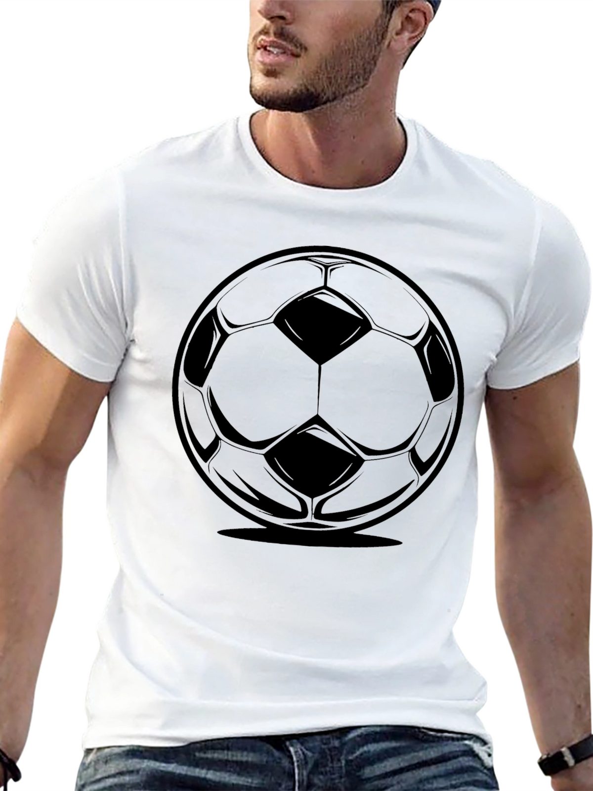 Black Soccer Ball Graphic Tee - Stylish Sportswear