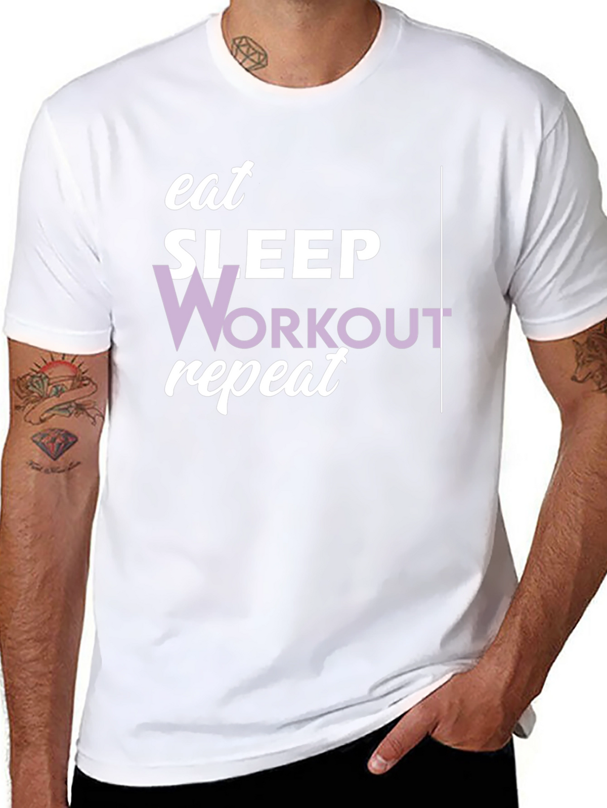 Eat Sleep Workout Repeat Graphic Tee