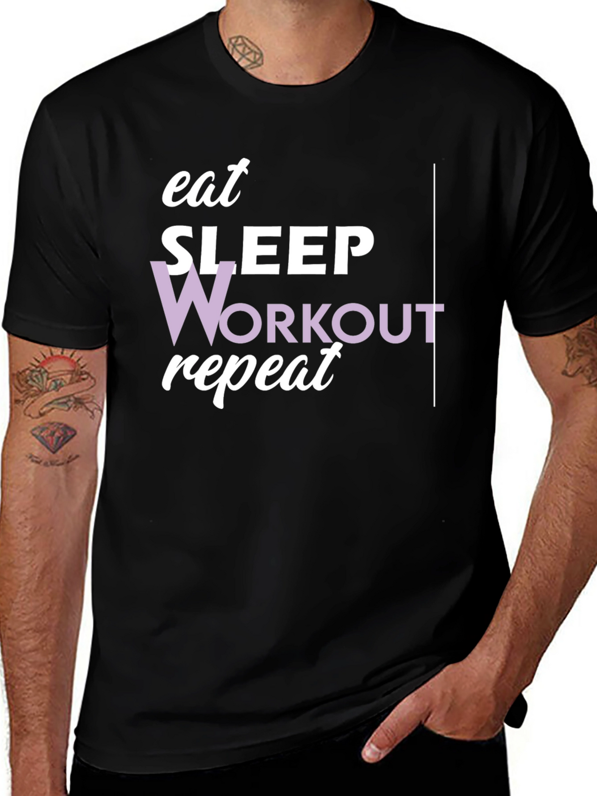Eat Sleep Workout Repeat Graphic Tee