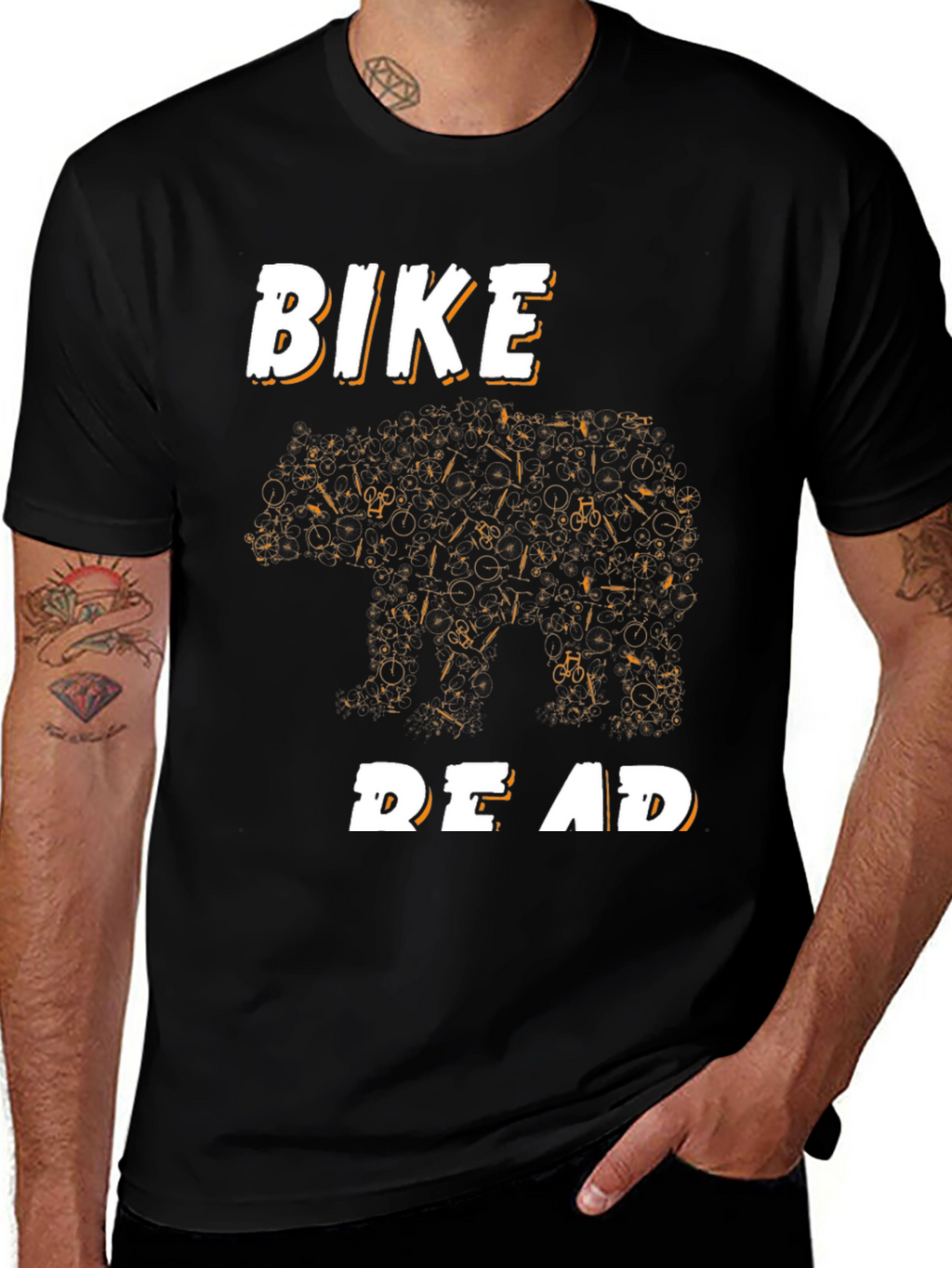 Bike Bear T-Shirt - Black Graphic Tee