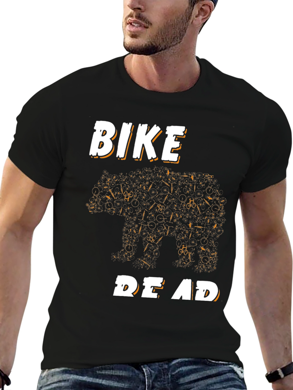 Bike Bear T-Shirt - Black Graphic Tee