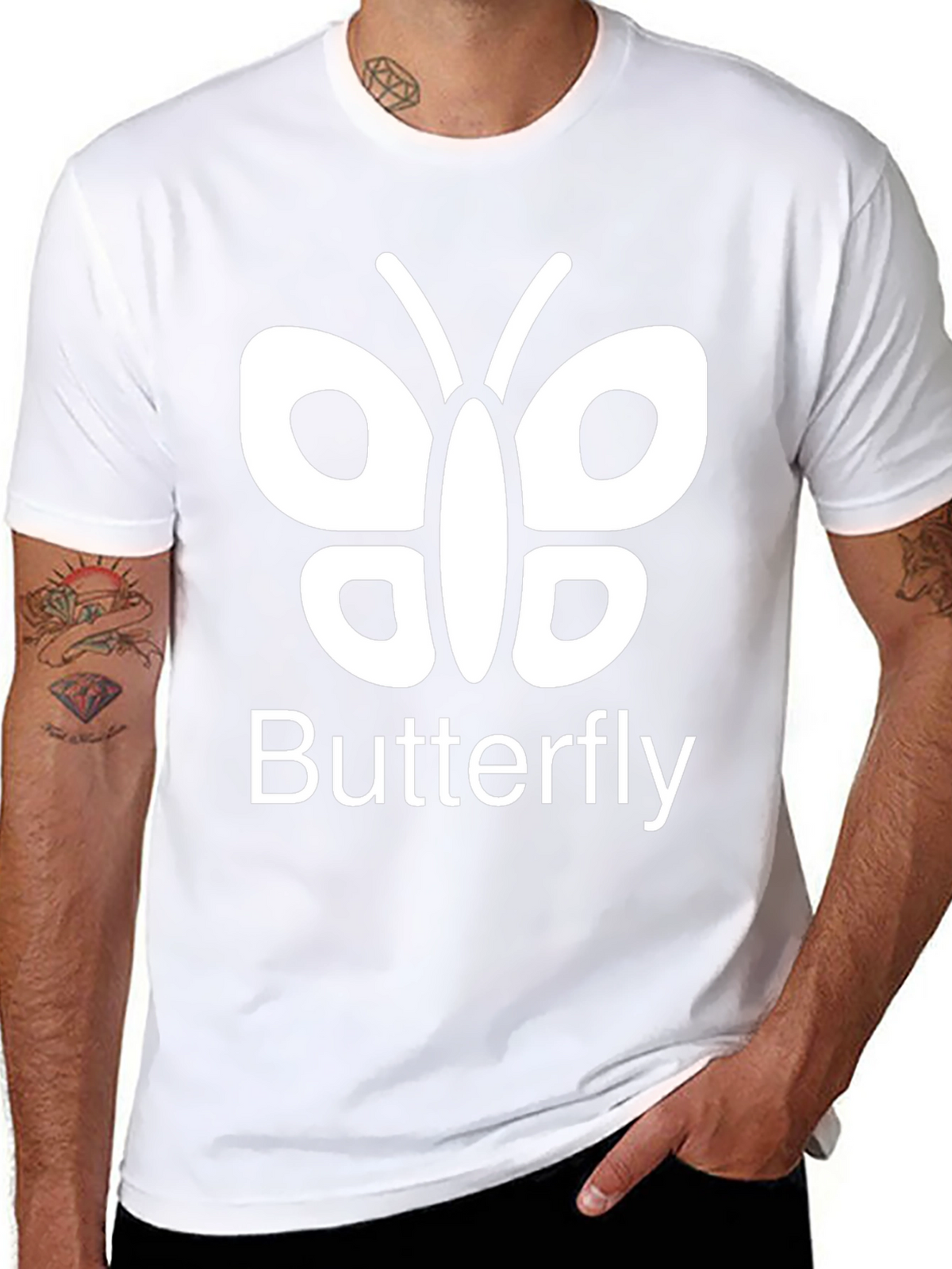 Butterfly Graphic Tee - Casual Black T-Shirt