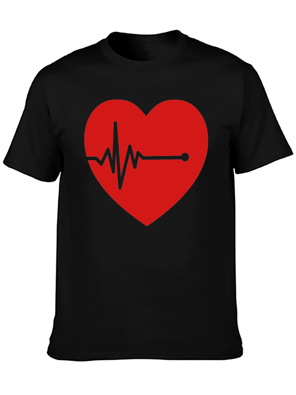 Heartbeat Graphic Tee - Black Cotton Blend