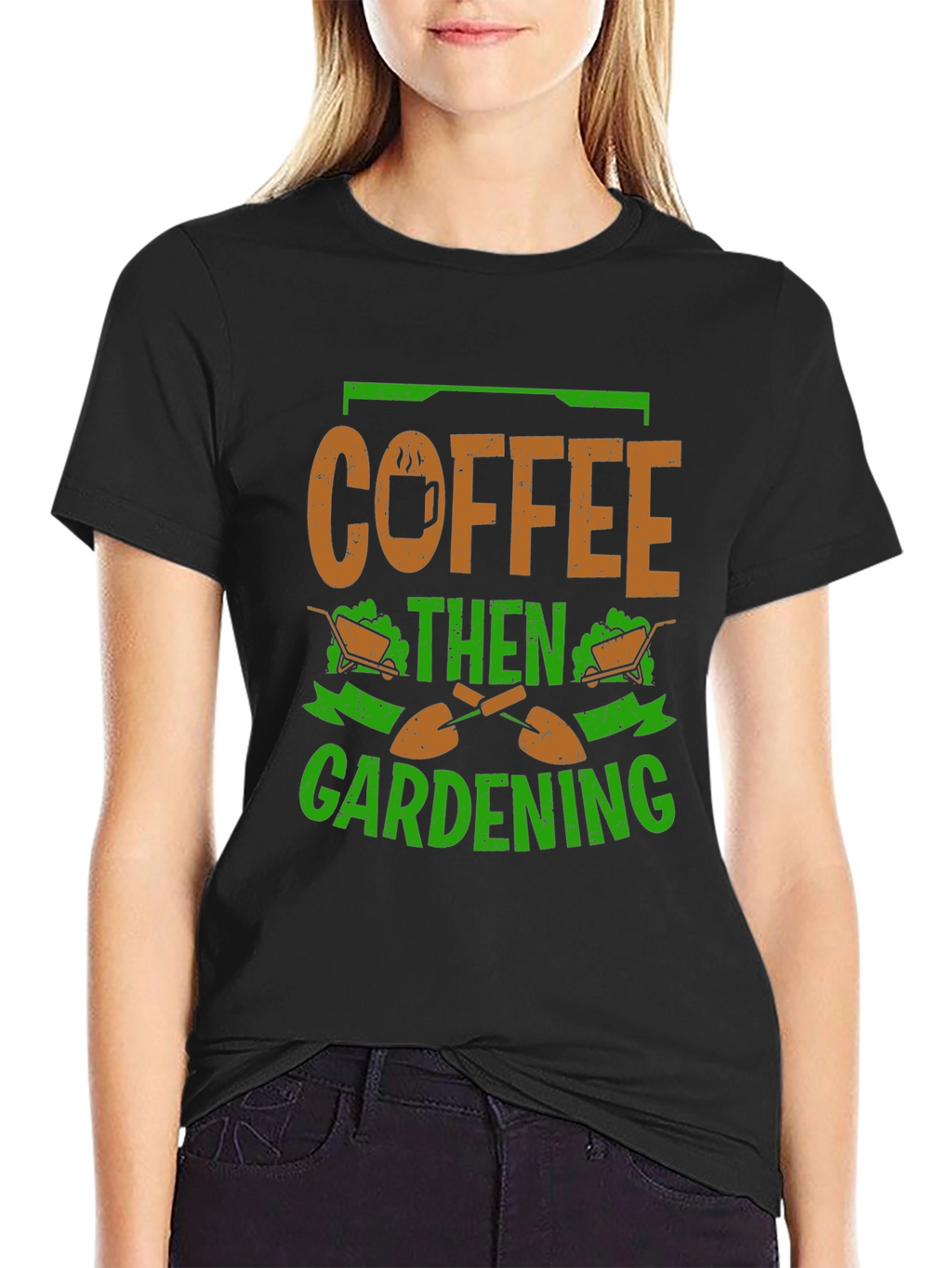 Coffee Then Gardening Graphic T-Shirt
