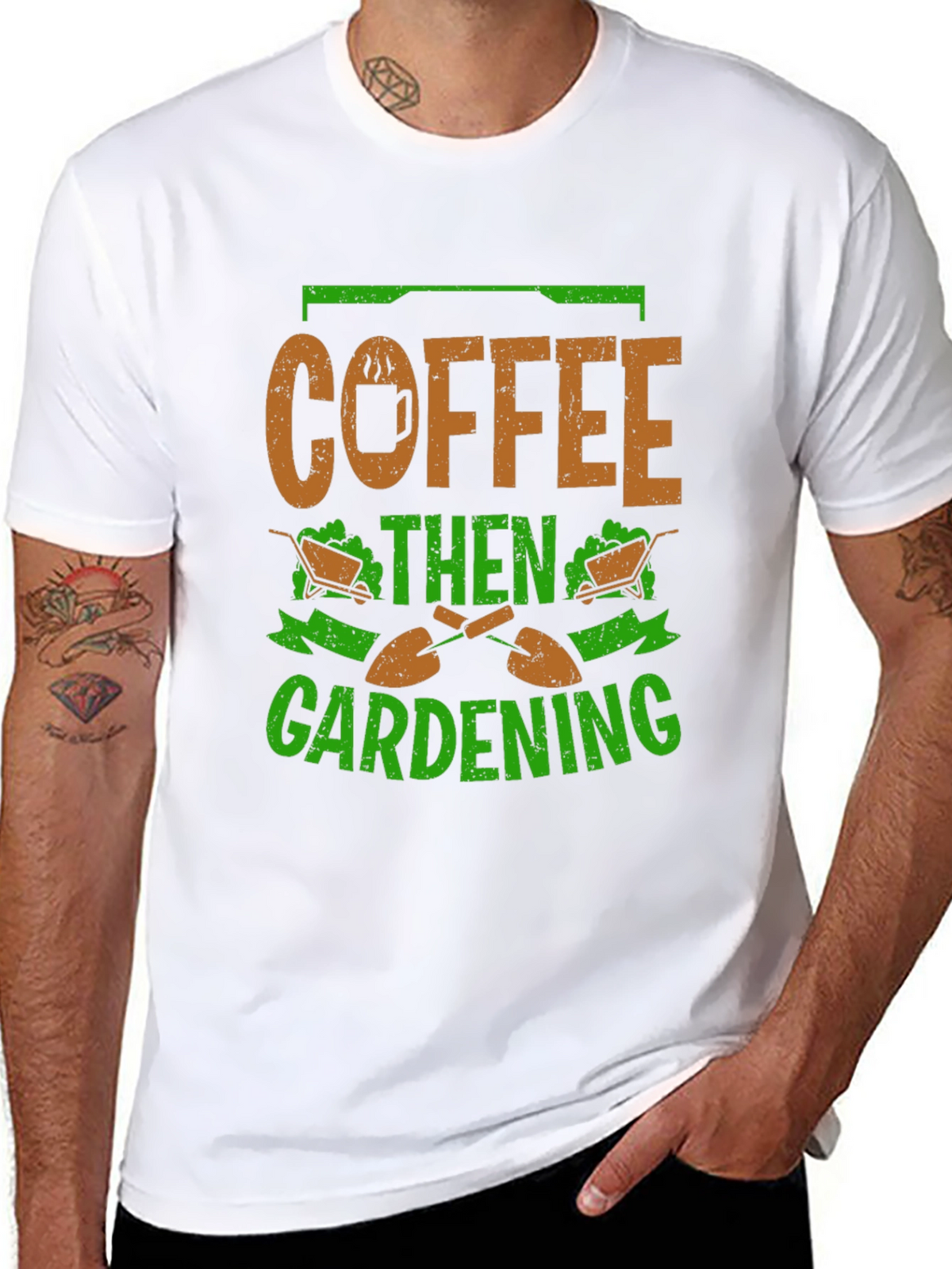 Coffee Then Gardening Graphic T-Shirt