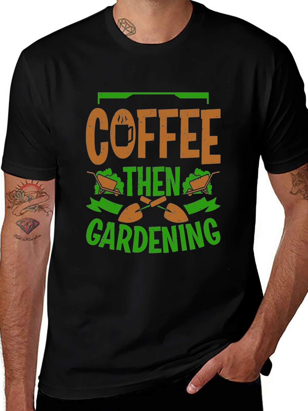 Coffee Then Gardening Graphic T-Shirt