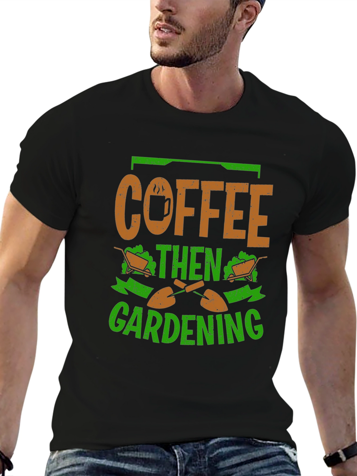 Coffee Then Gardening Graphic T-Shirt