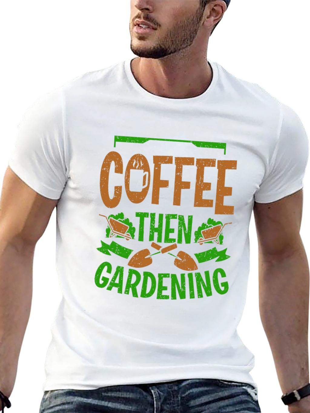 Coffee Then Gardening Graphic T-Shirt