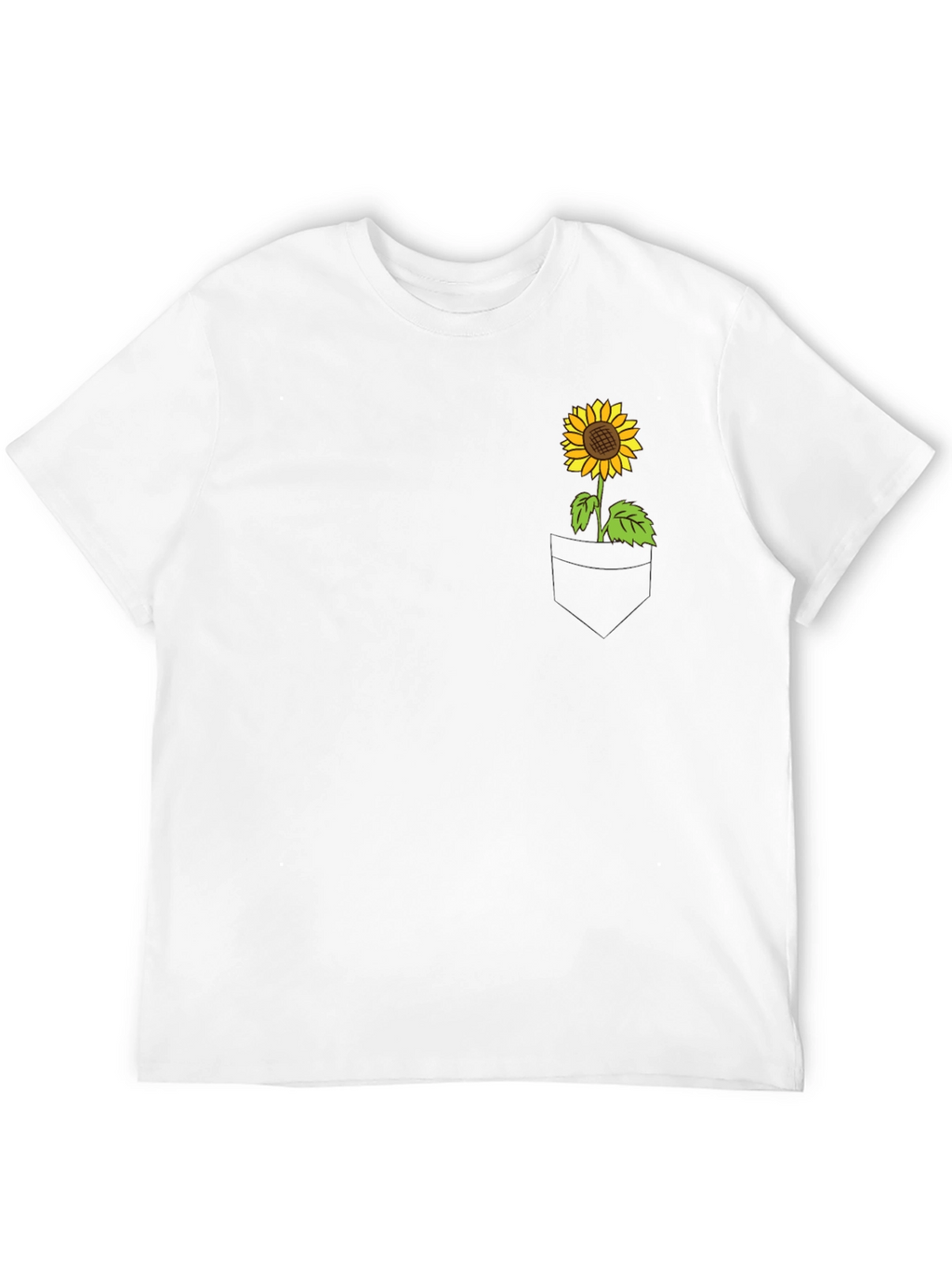 Sunflower Pocket Graphic Tee - Casual Black T-Shirt