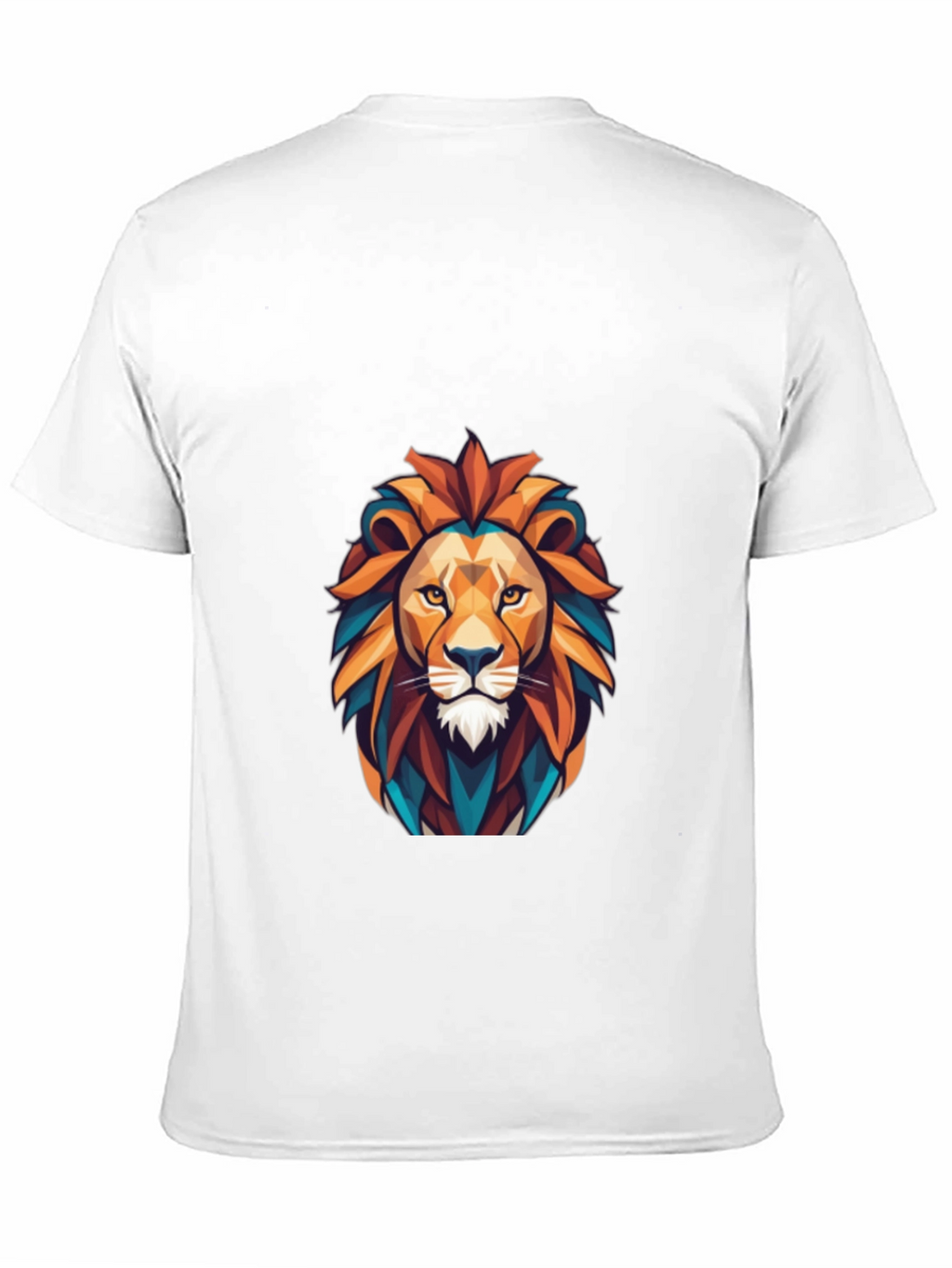 Geometric Lion Graphic Black T-Shirt - Stylish Mens Tee