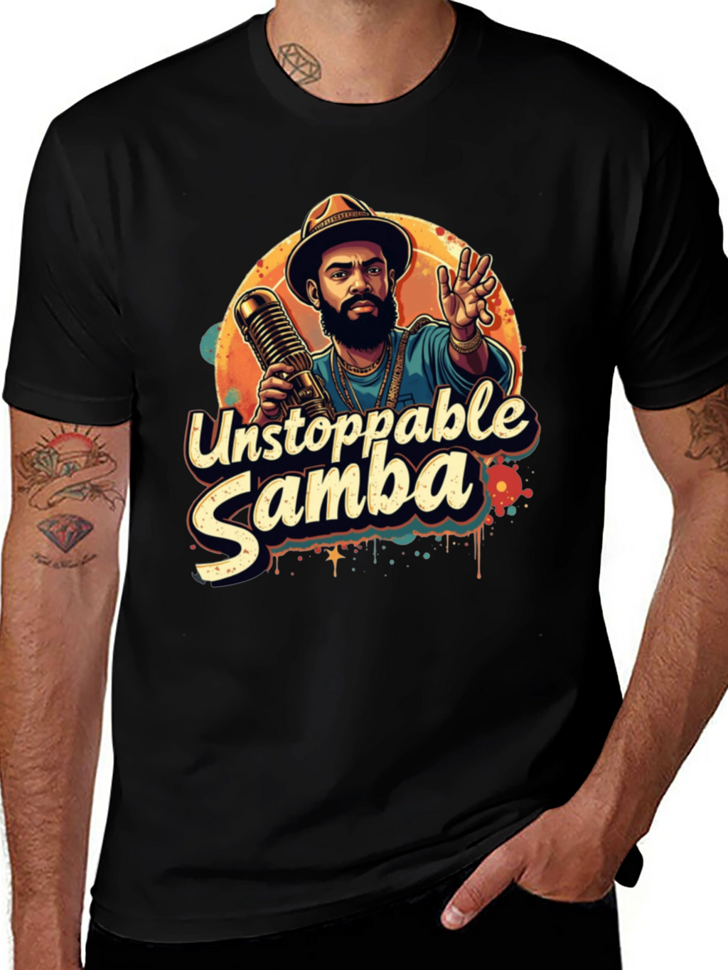 Unstoppable Samba Graphic T-Shirt - Black