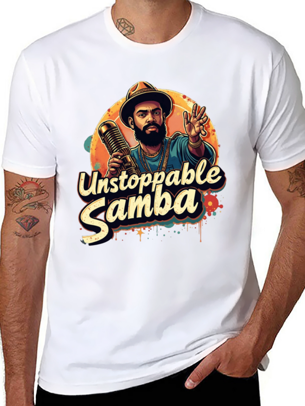 Unstoppable Samba Graphic T-Shirt - Black