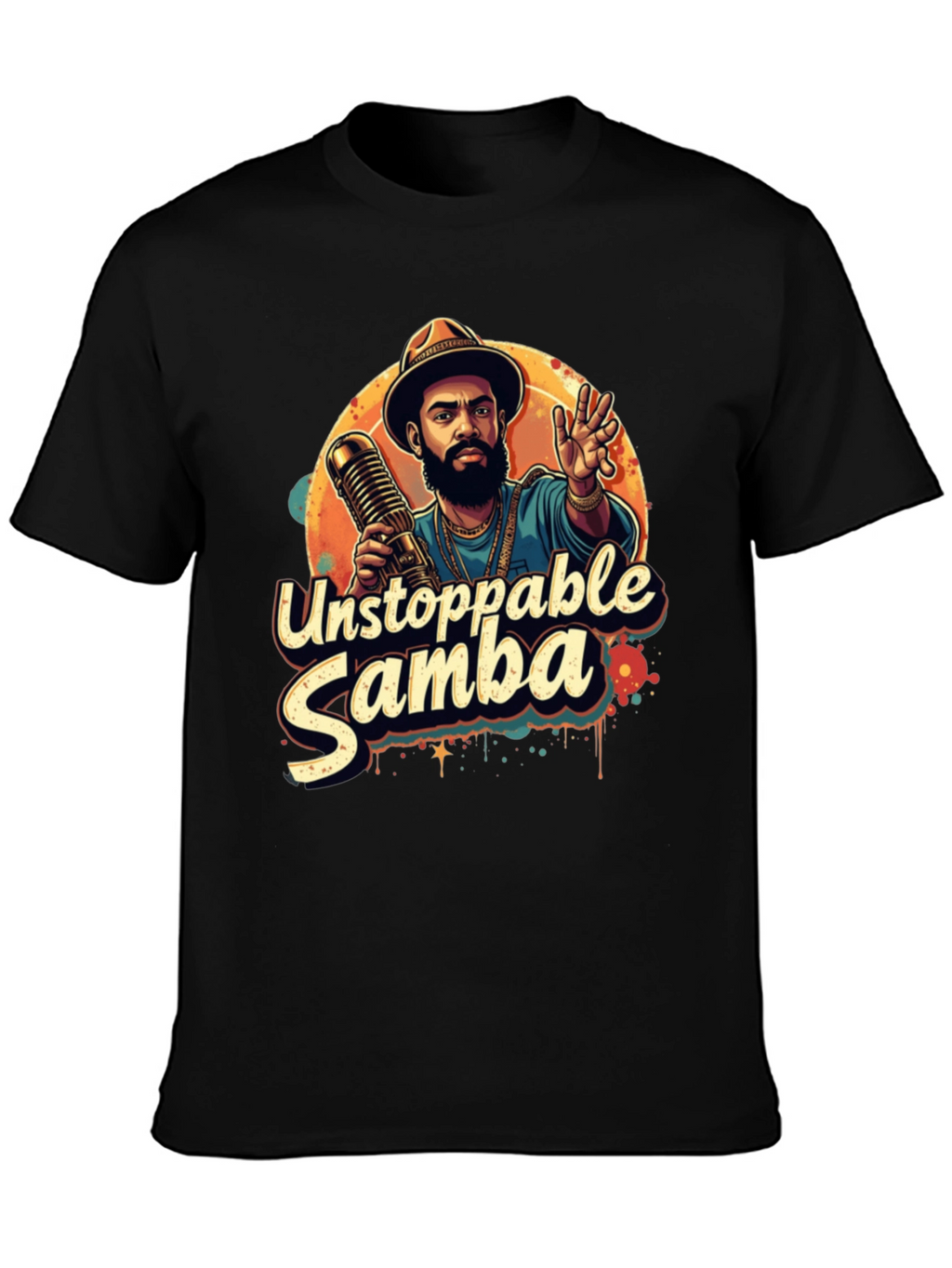 Unstoppable Samba Graphic T-Shirt - Black