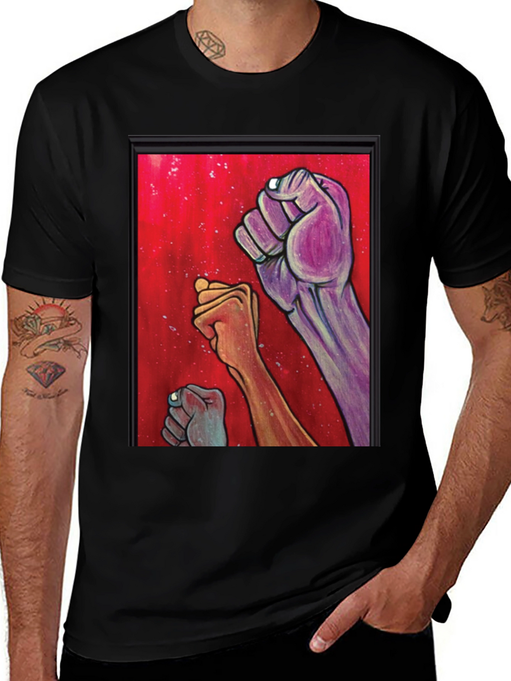 Unity Fist Graphic Tee - Black